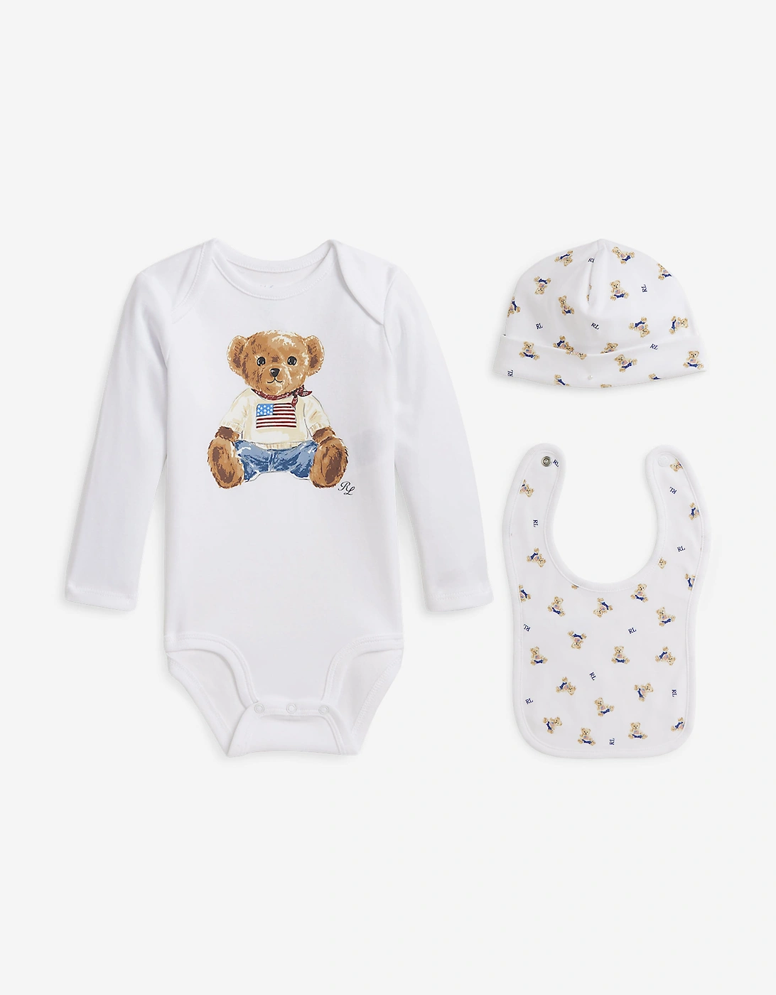 Baby Boys Bear Bodysuit Set in White, 6 of 5