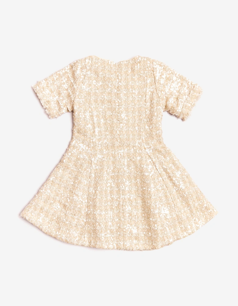 BCBGMAXAZRIA Girls Tweed Dress in Gold