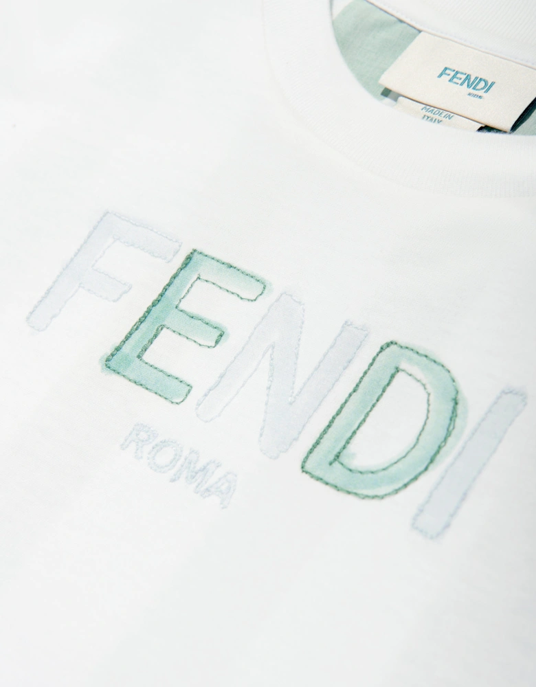 Kids Pequin Print T-Shirt in Blue