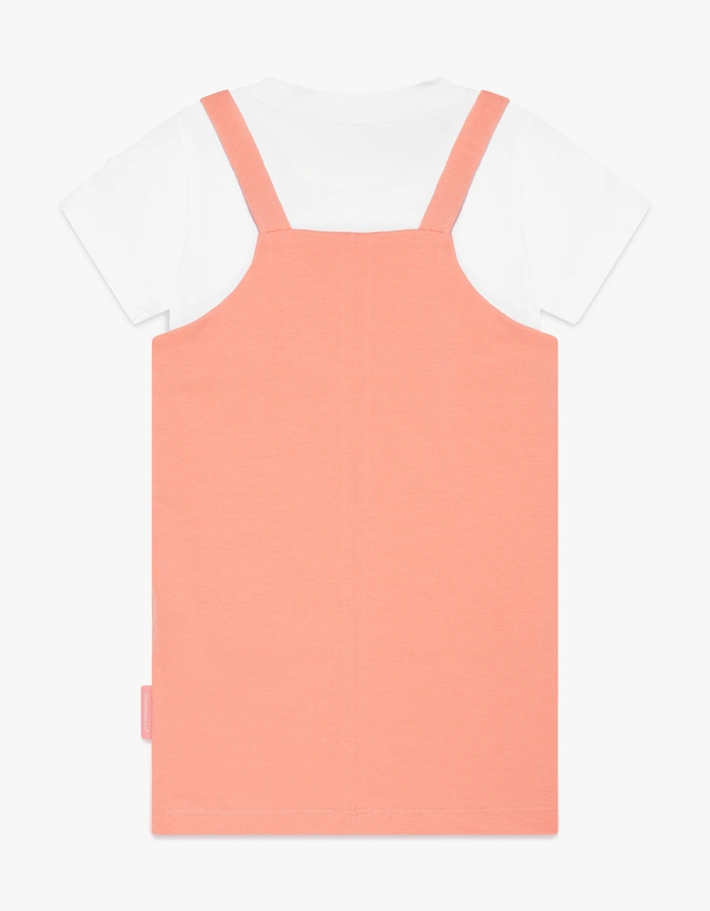 Enfant Baby Girls T-Shirt And Dress Set in Peach