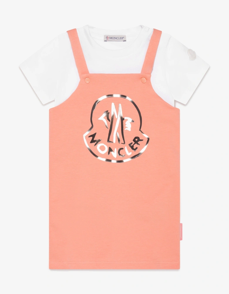 Enfant Baby Girls T-Shirt And Dress Set in Peach