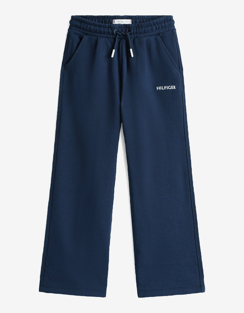 Girls Hilfiger Flag Wide Joggers in Navy