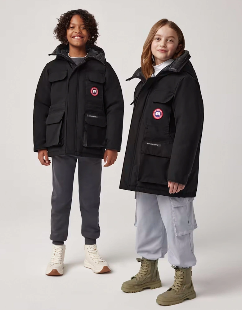 Kids Down Padded Expedition Parka in Black