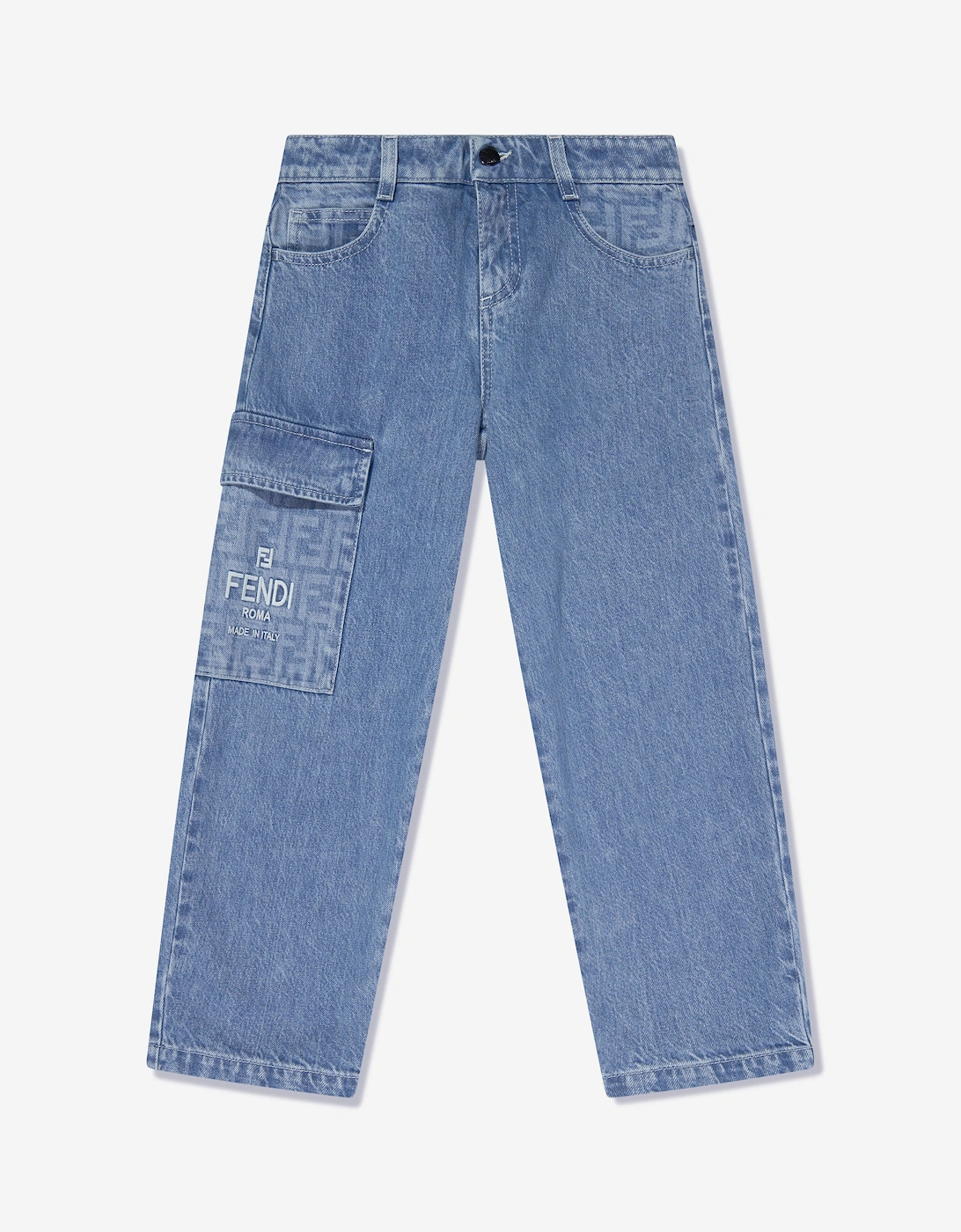 Kids Washed Denim Jeans in Blue, 7 of 6