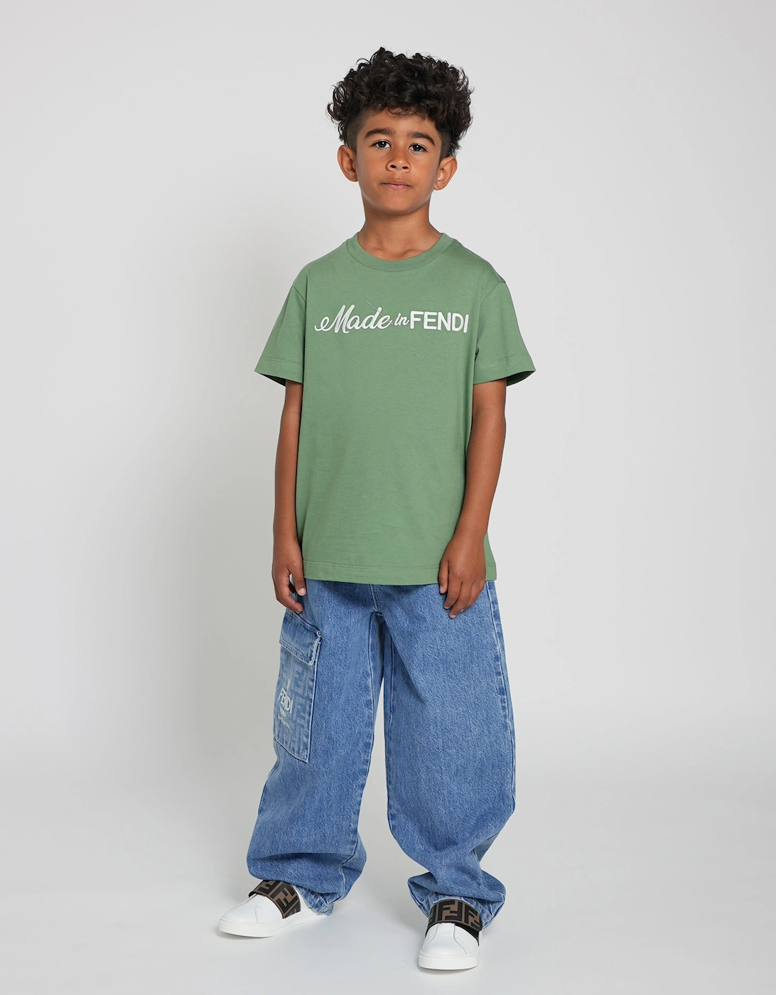 Kids Washed Denim Jeans in Blue