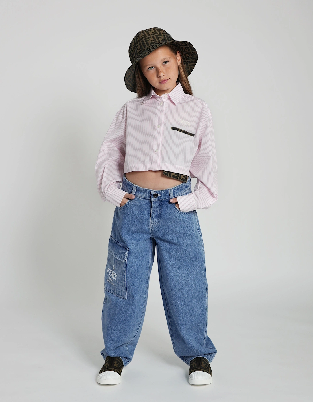 Kids Washed Denim Jeans in Blue