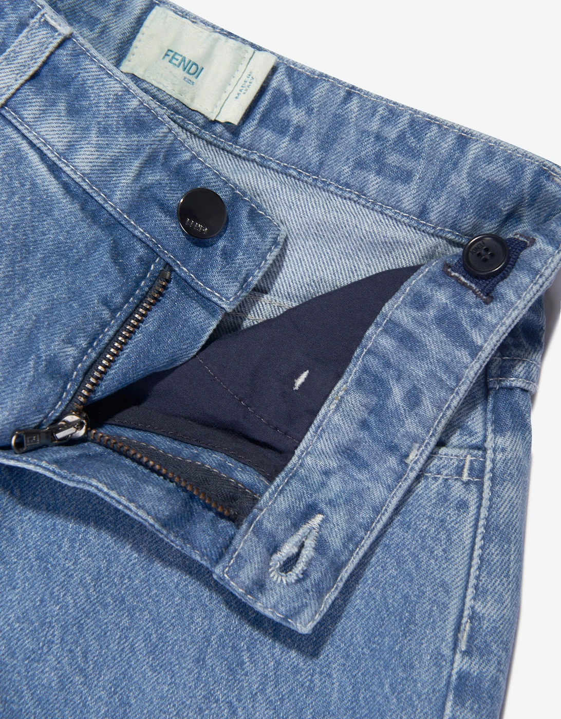Kids Washed Denim Jeans in Blue