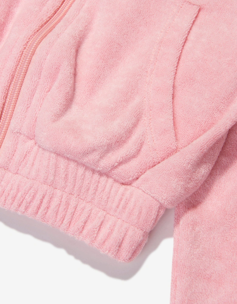 Girls Towelling Hoodie in Pink