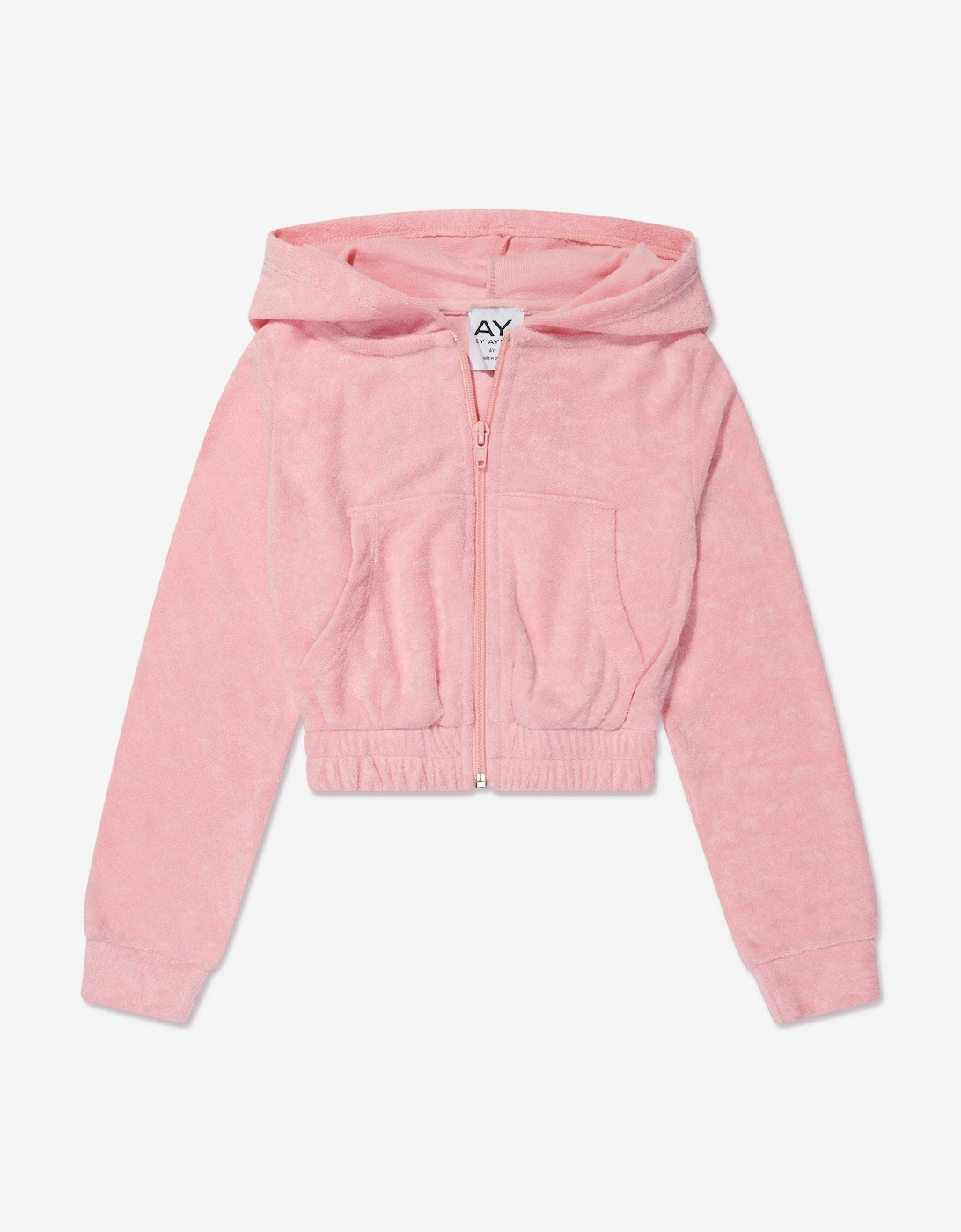 Girls Towelling Hoodie in Pink, 5 of 4
