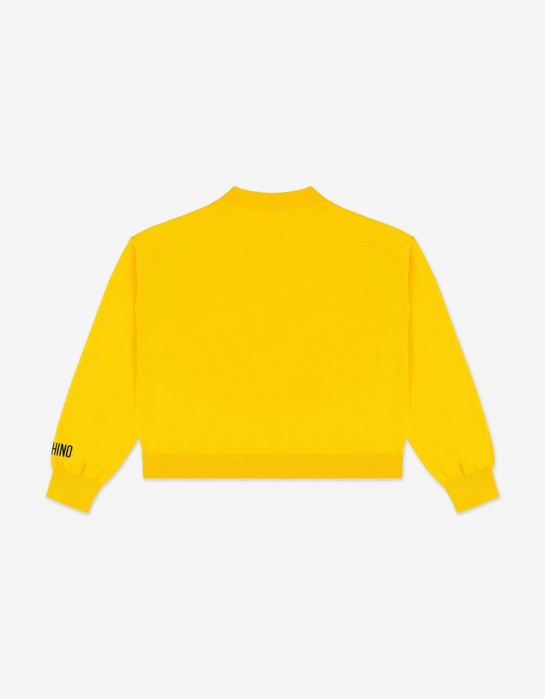 Kids Wool Smiley Face Jumper in Yellow