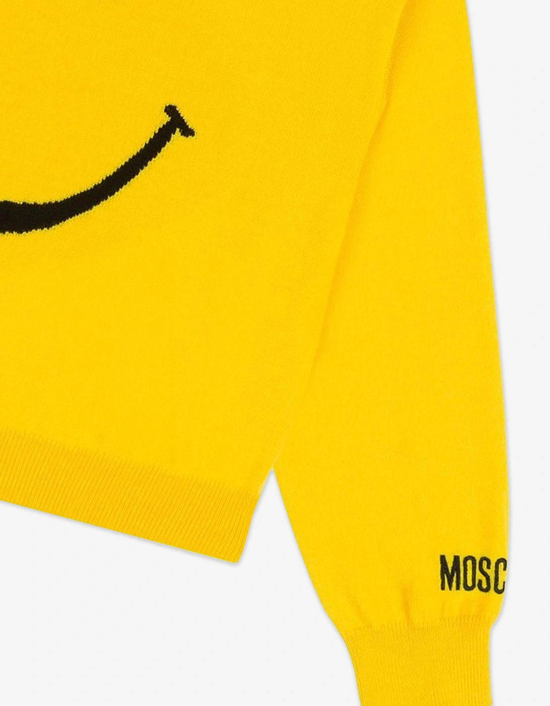 Kids Wool Smiley Face Jumper in Yellow