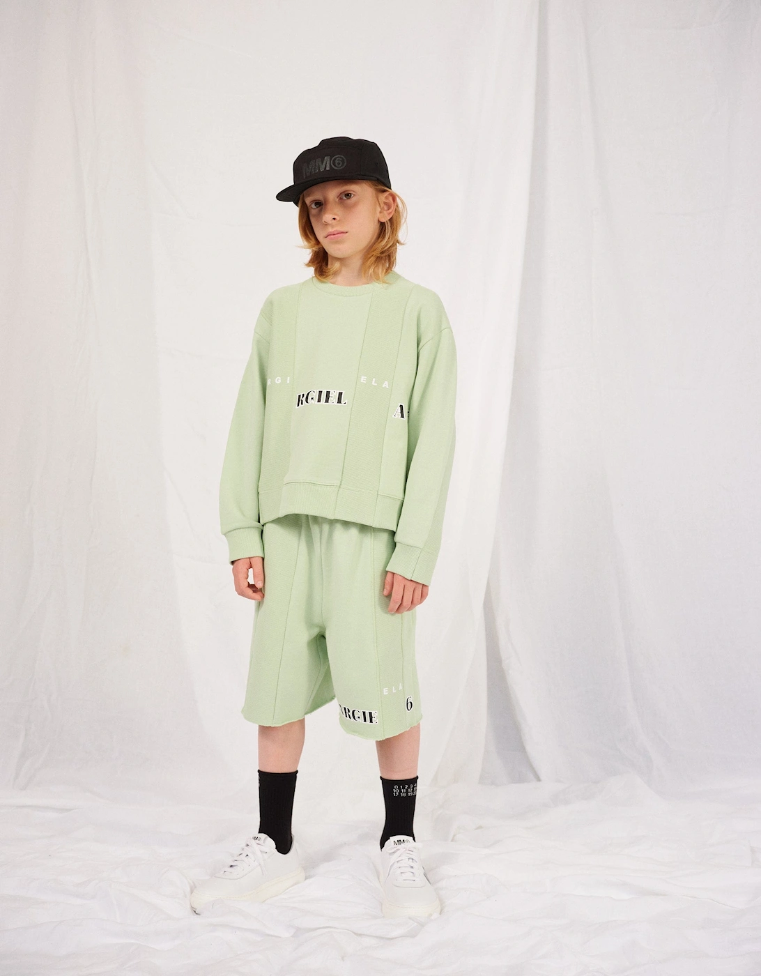 MM6 Kids Logo Sweatshirt in Green
