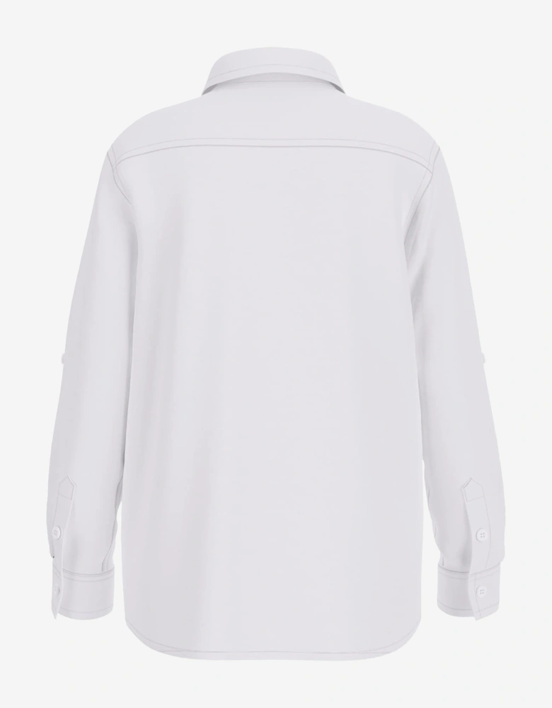 Boys Bear Oxford Shirt in White