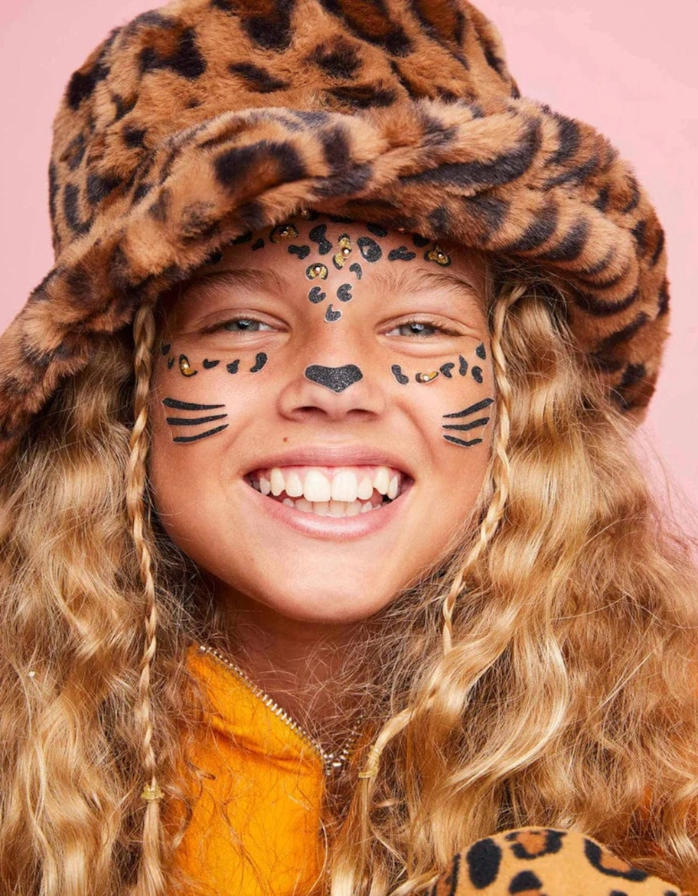 Girls Cheetah/Leopard Gem Makeup Stickers in Multicolour
