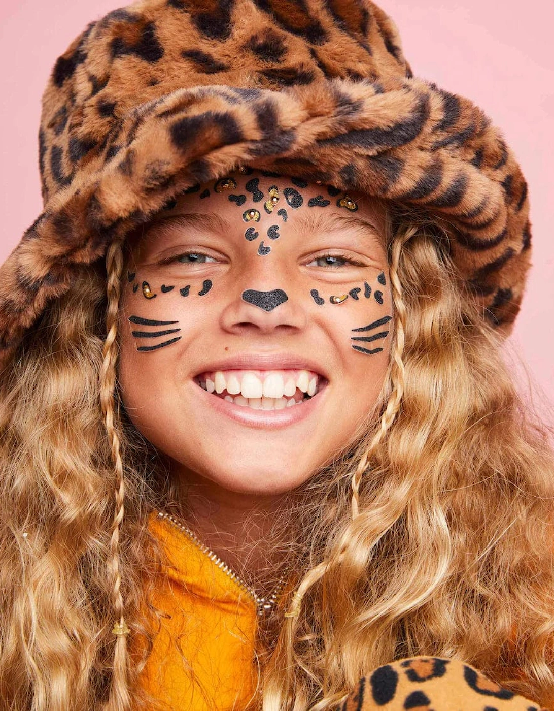 Girls Cheetah/Leopard Gem Makeup Stickers in Multicolour
