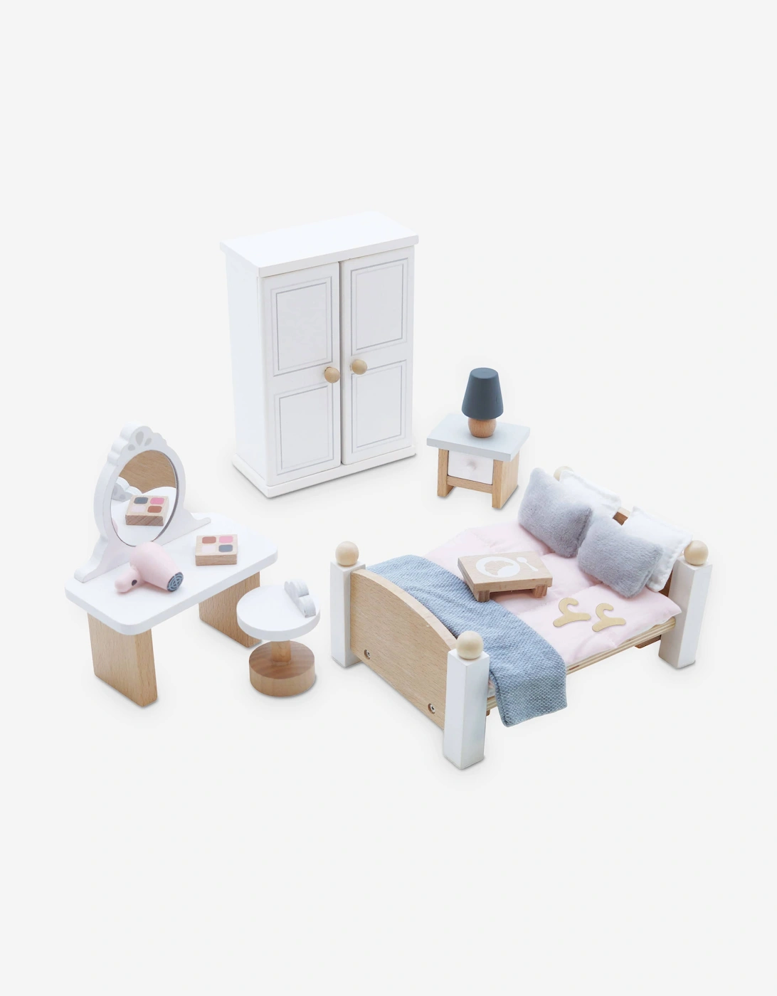 Le Toy Van Unisex Multi Wooden Dolls House Bedroom-19 Piece (10.5Cm X 5.8Cm X 14.8Cm) - Size: One Size, Kids