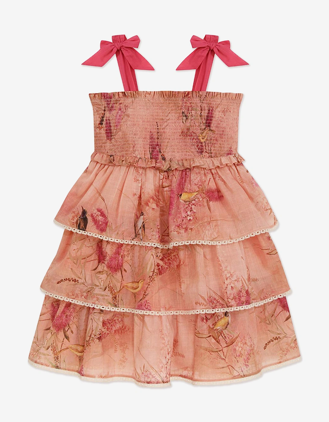 Girls Cascadian Tiered Dress in Pink, 5 of 4