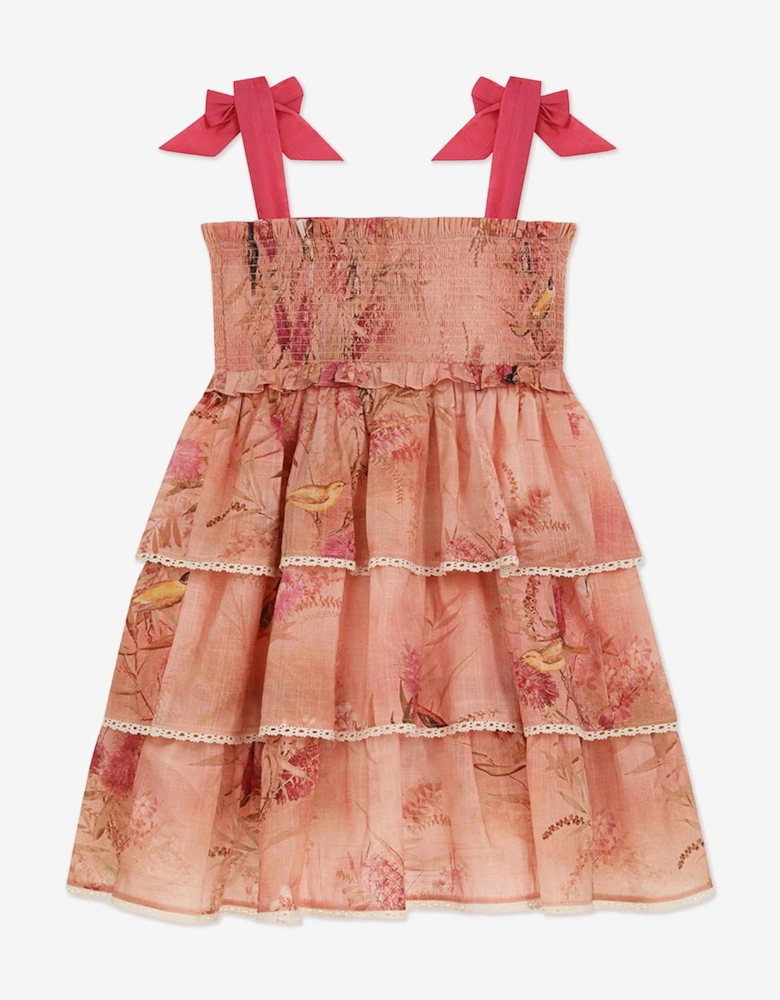 Girls Cascadian Tiered Dress in Pink