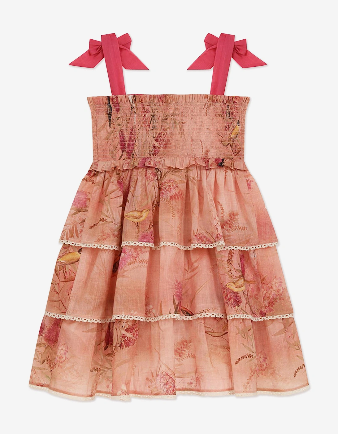 Girls Cascadian Tiered Dress in Pink