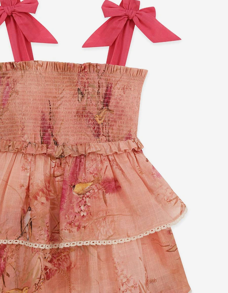 Girls Cascadian Tiered Dress in Pink