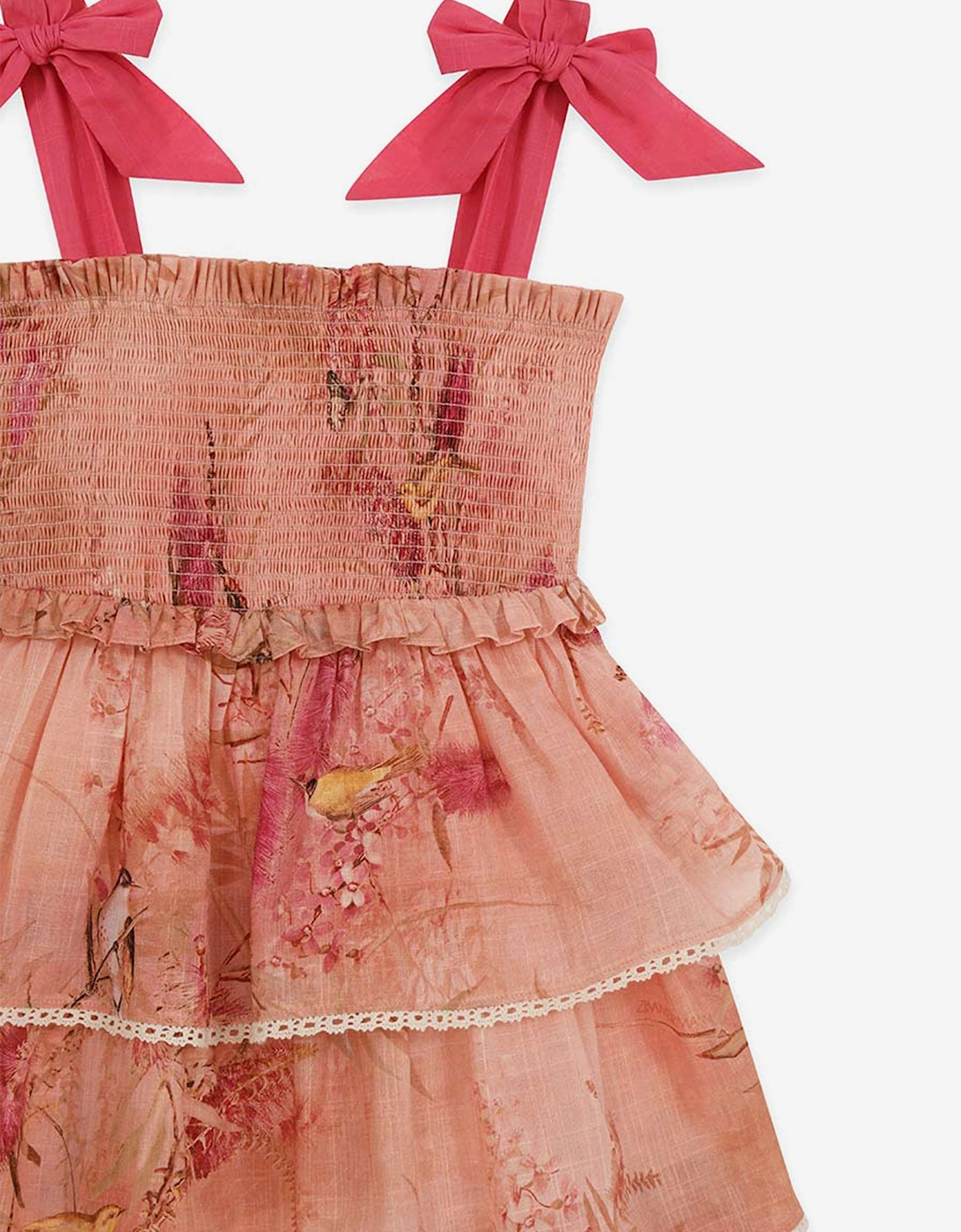 Girls Cascadian Tiered Dress in Pink