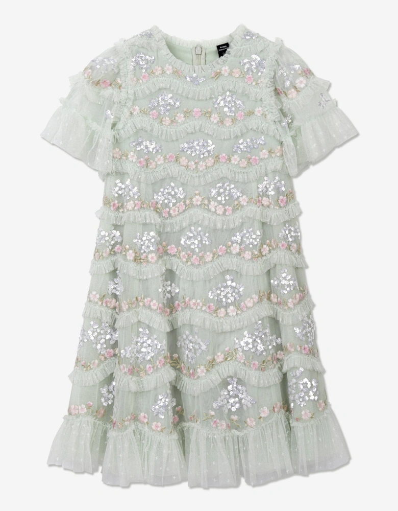Girls Tulle Daisy Wave Dress in Multicolour