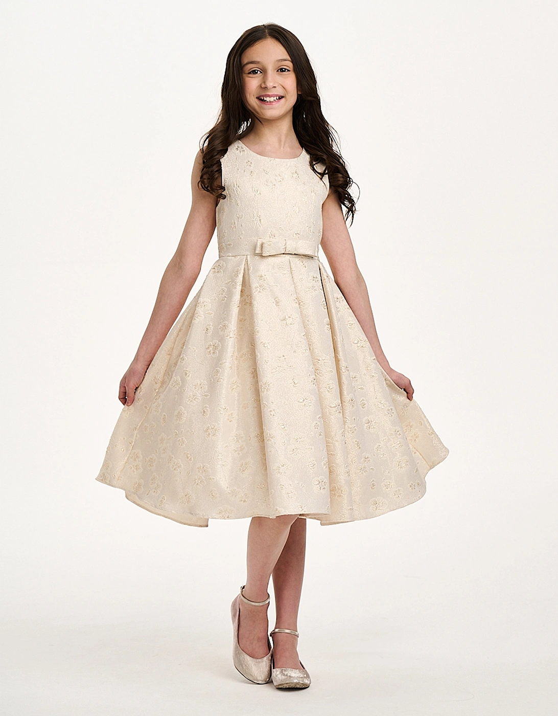 Girls Golden Glow Dress in Gold
