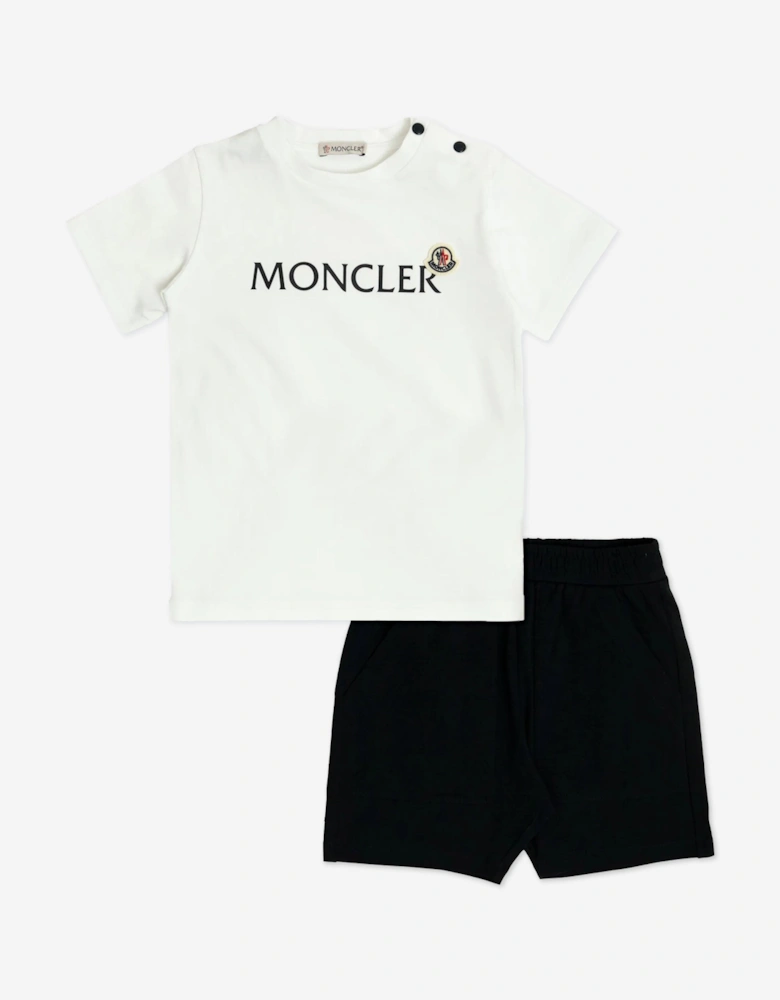 Baby Boys Logo Short Set in White
