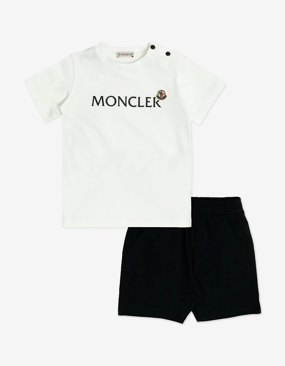Baby Boys Logo Short Set in White, 5 of 4
