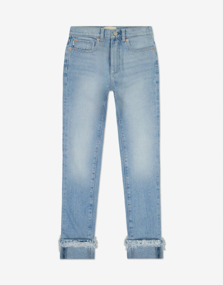 Girls Emie Straight High Rise Jeans in Blue