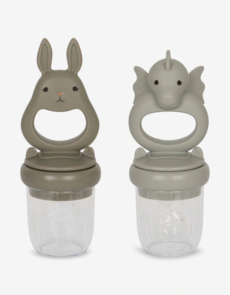 Konges Sløjd Baby Dragon And Bunny 2 Pack Fruit Feeding Pacifier in Multicolour (13.7cm)