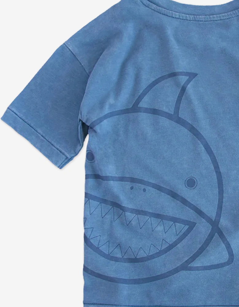 Boys Reef The Shark Adventure Club T-Shirt in Blue