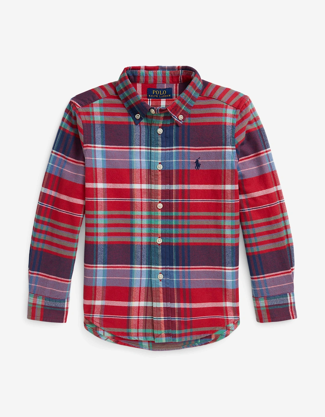 Boys Checked Oxford Shirt in Red, 6 of 5