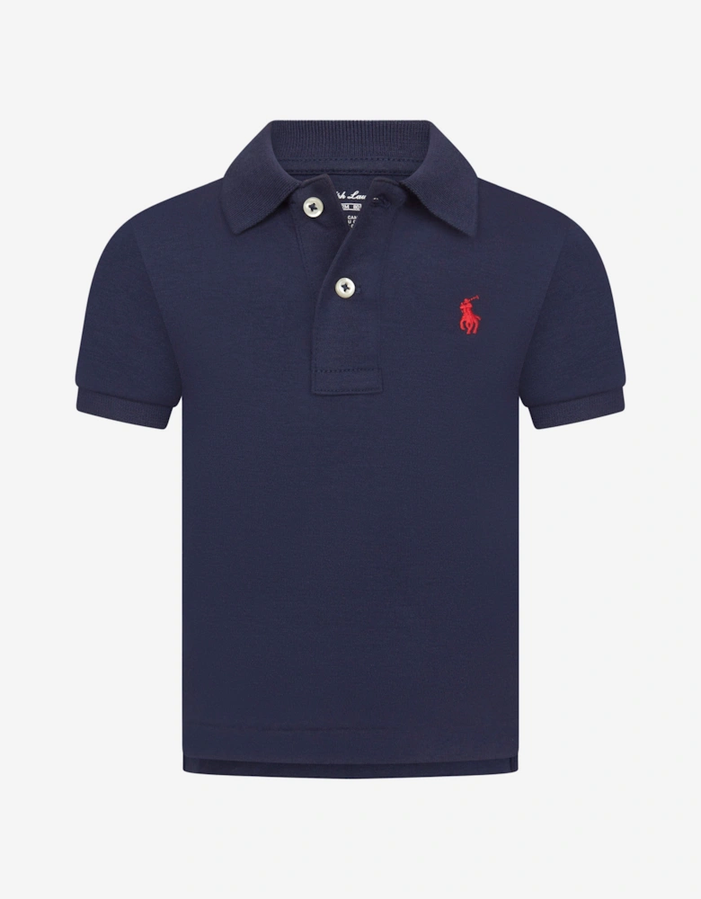 Baby Boys Logo Polo Shirt in Navy