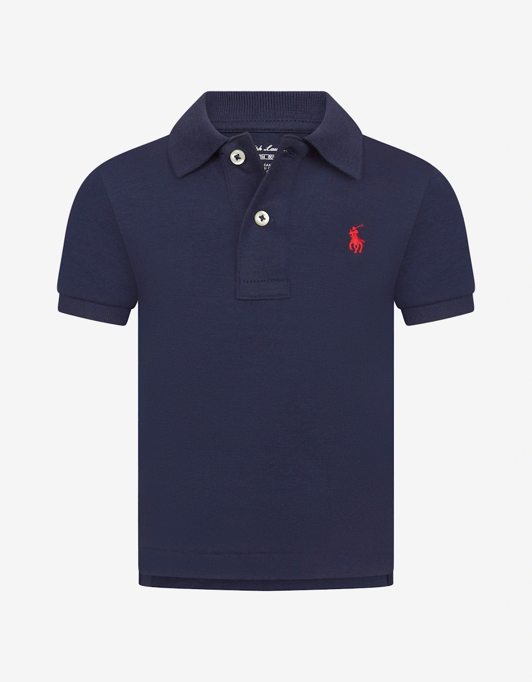 Baby Boys Logo Polo Shirt in Navy, 10 of 9