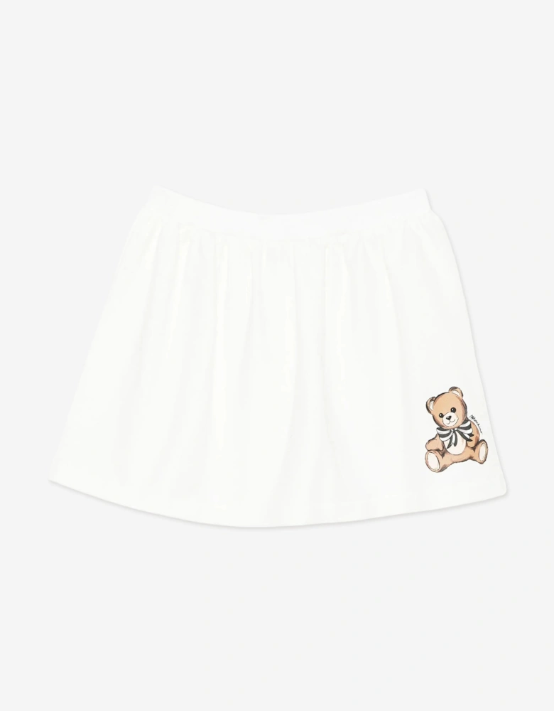 Girls Teddy Bear Skirt in Ivory