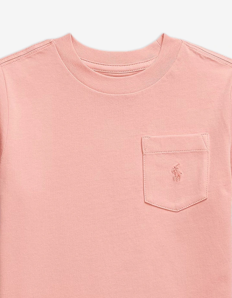 Boys Jersey Pocket T-Shirt in Pink