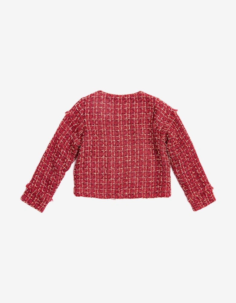 BCBGMAXAZRIA Girls Tweed Jacket in Red
