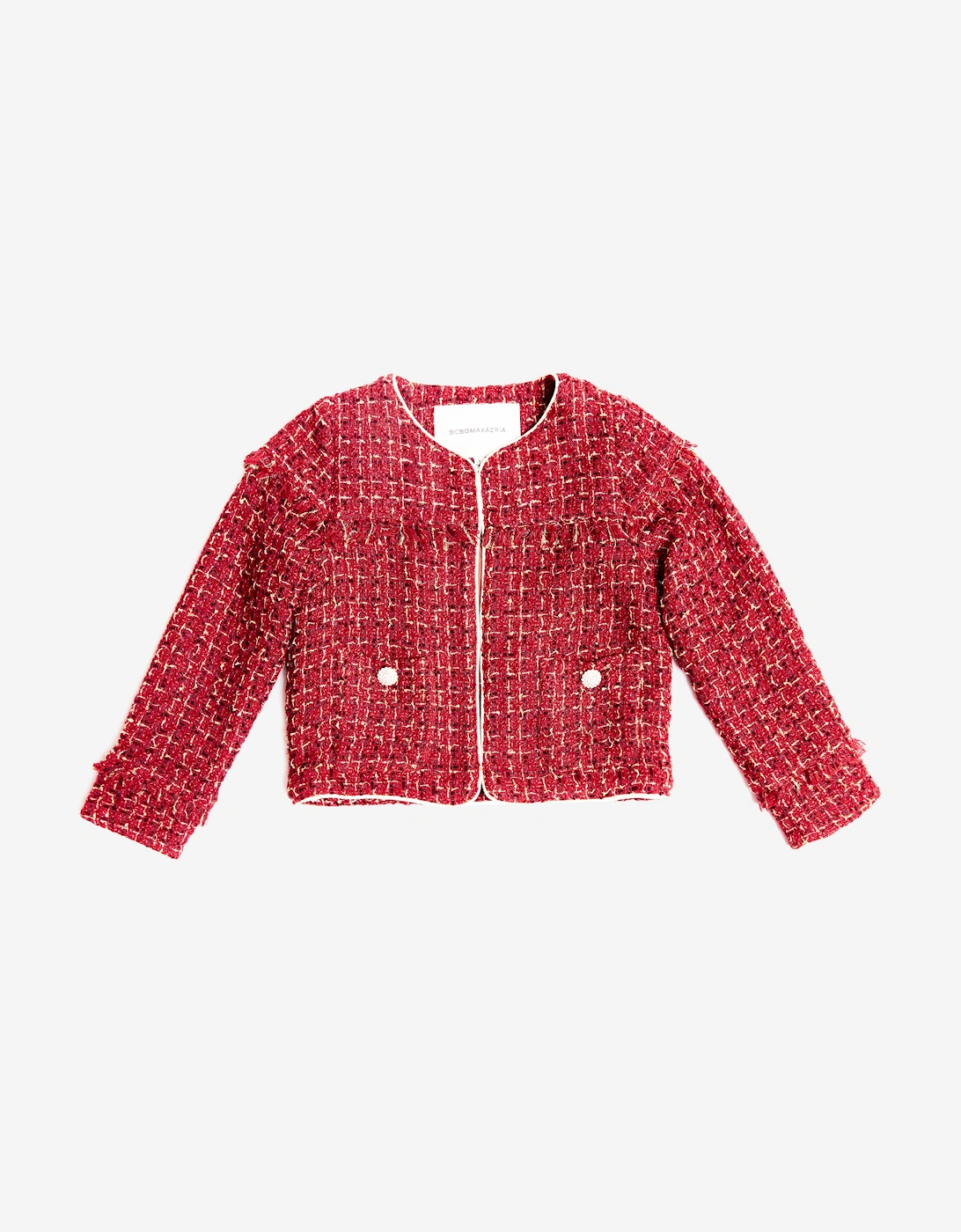 BCBGMAXAZRIA Girls Tweed Jacket in Red, 5 of 4