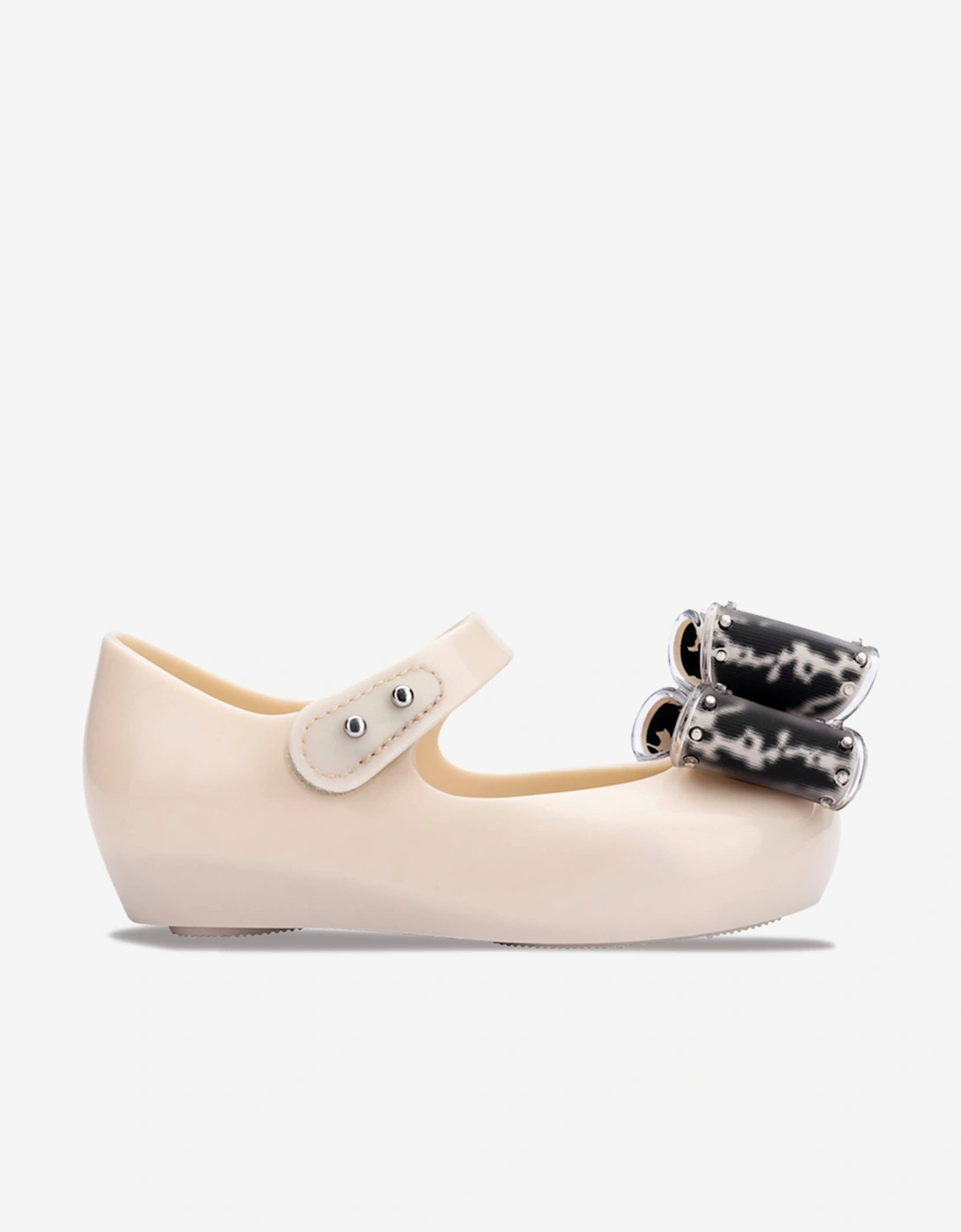 Mini Melissa Girls Cream 'S Ultra Classic Bow Ballerinas In Ivory  Eu30-Uk11 Kids