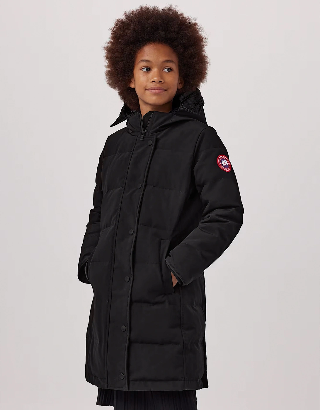 Girls Down Padded Juniper Parka Coat in Black