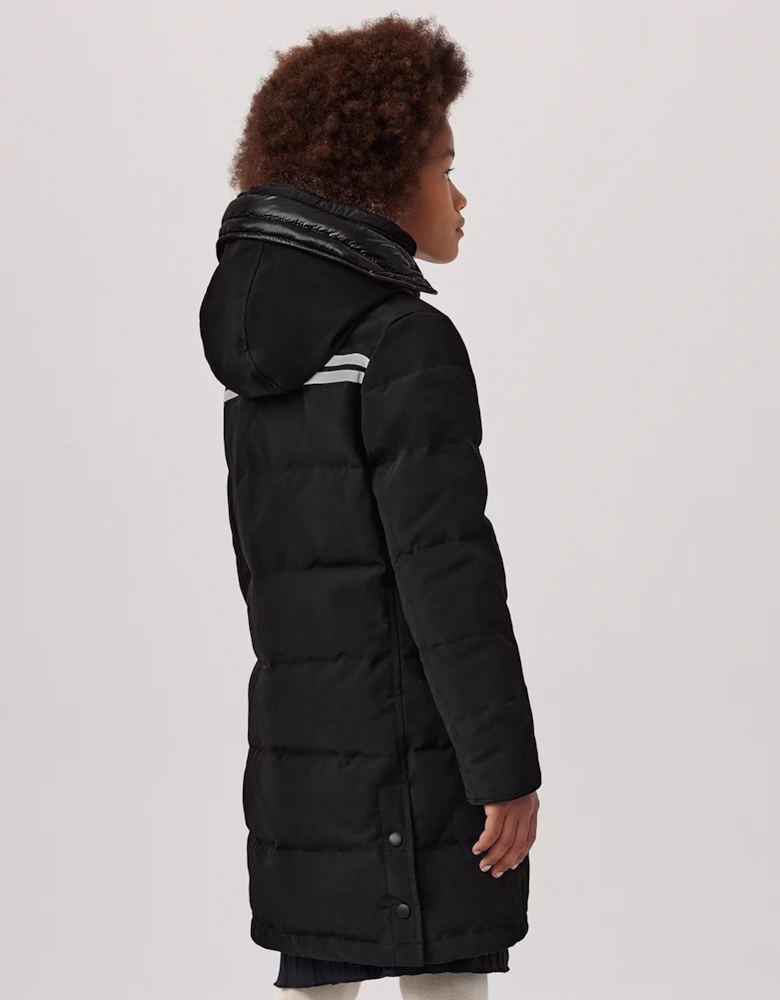 Girls Down Padded Juniper Parka Coat in Black