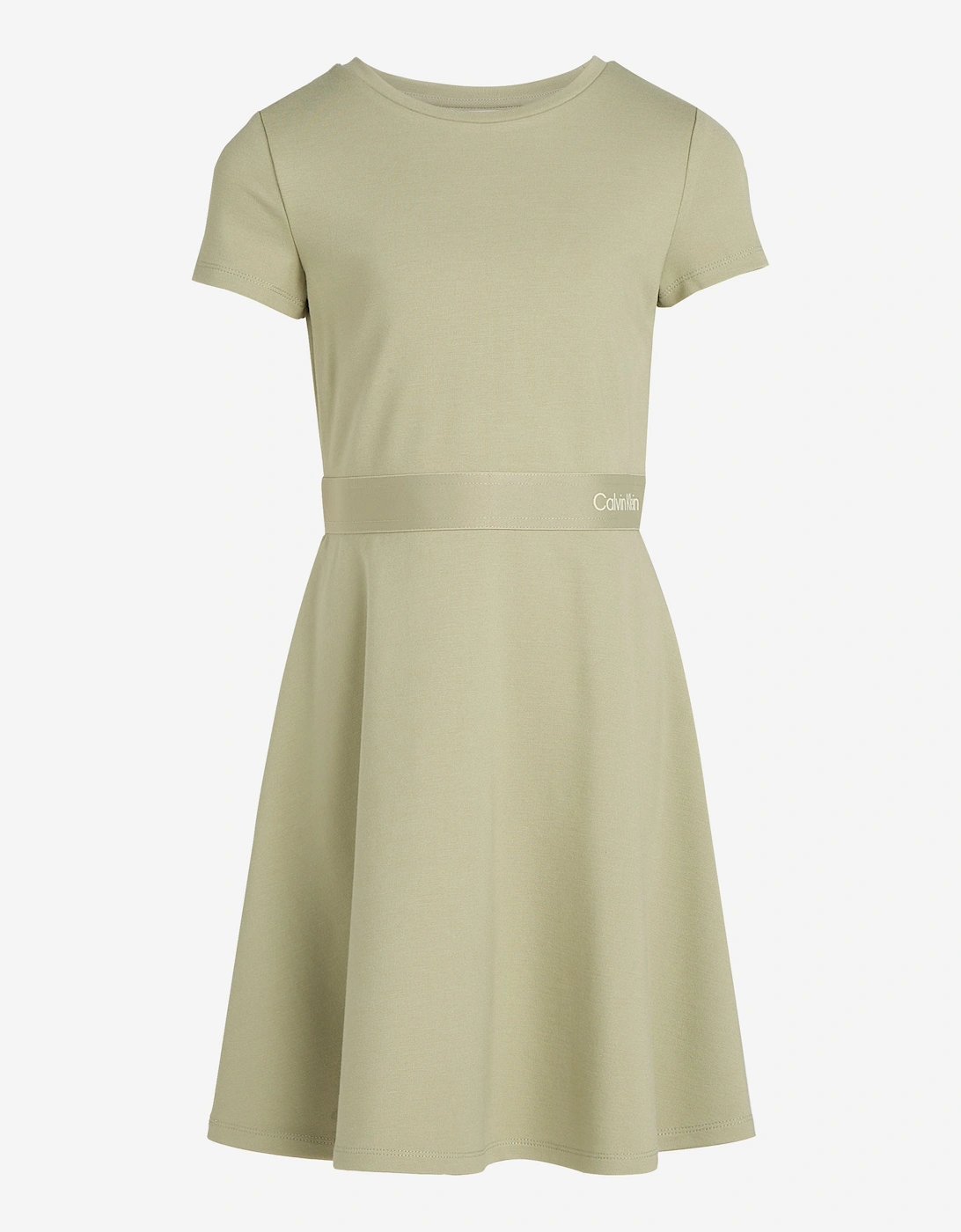 Girls Logo Tape Punto Dress in Green, 5 of 4
