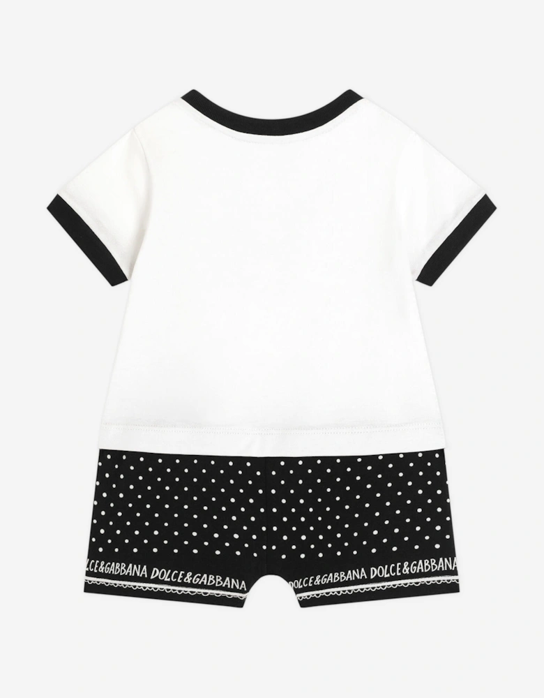 Baby Boys Romper Set in White