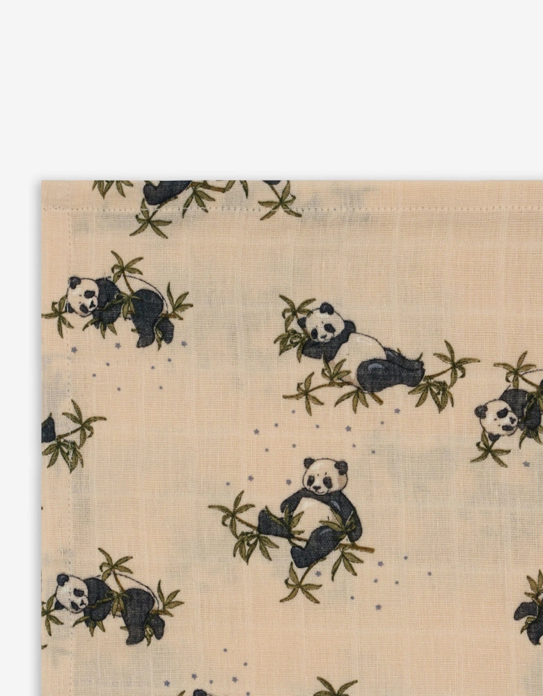 Konges Sløjd Baby Panda Muslin Swaddle in Multicolour (115cm)