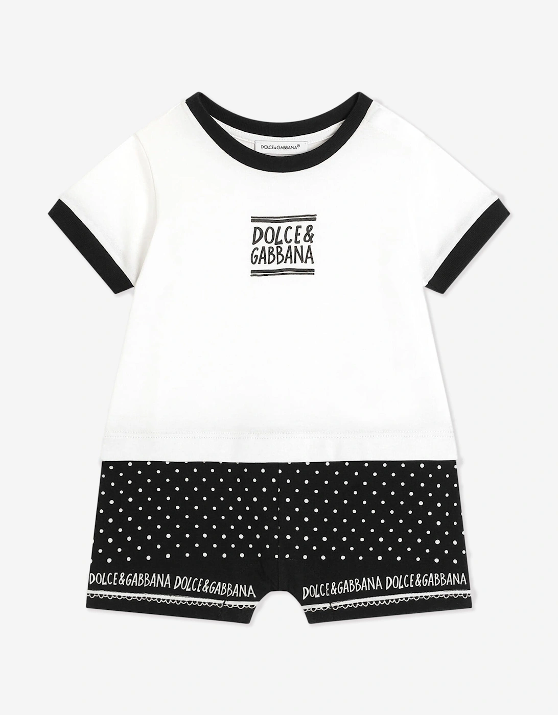 Baby Boys Romper Set in White