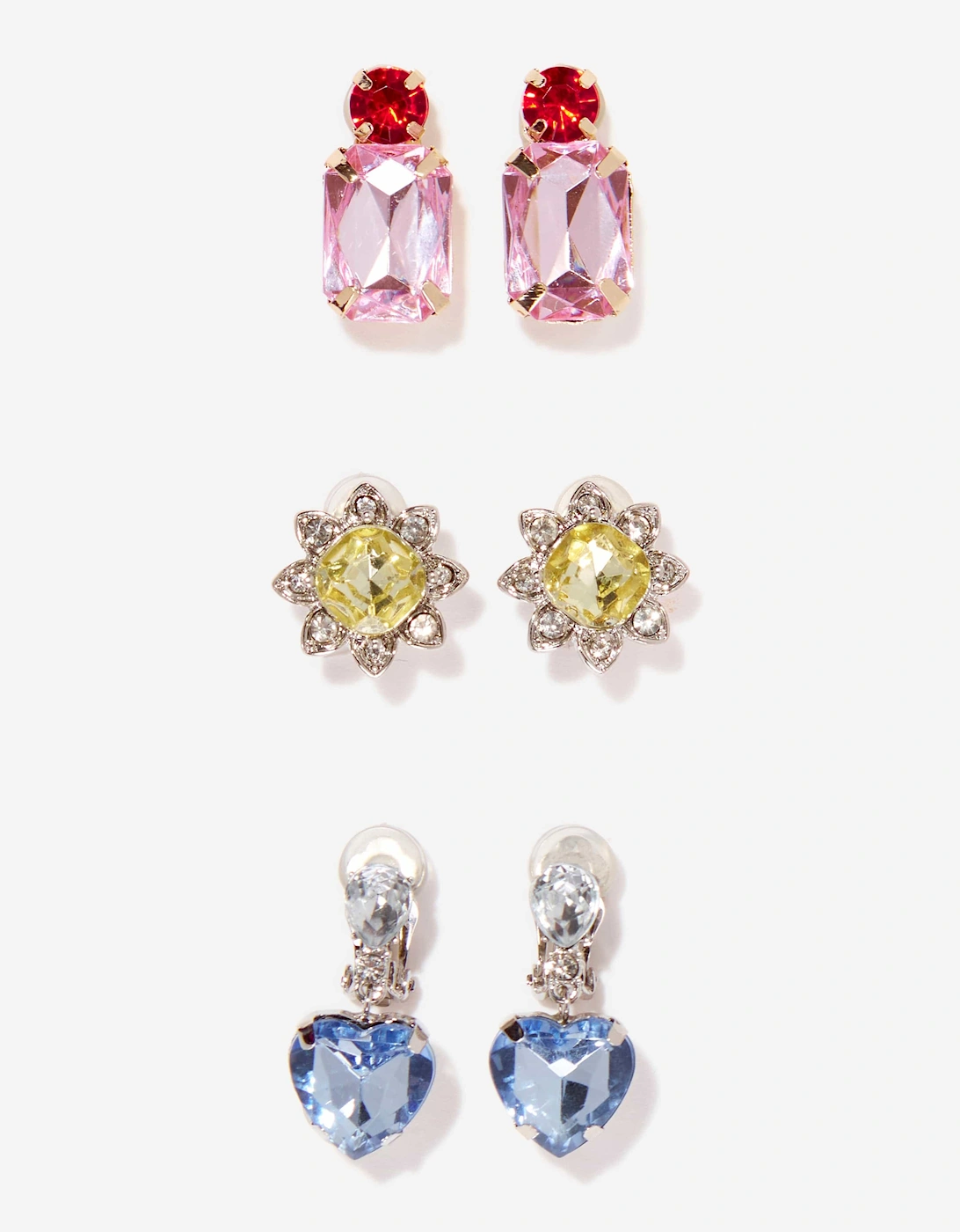 Girls Dinner & Movie Clip-On Earring Set in Multicolour, 6 of 5