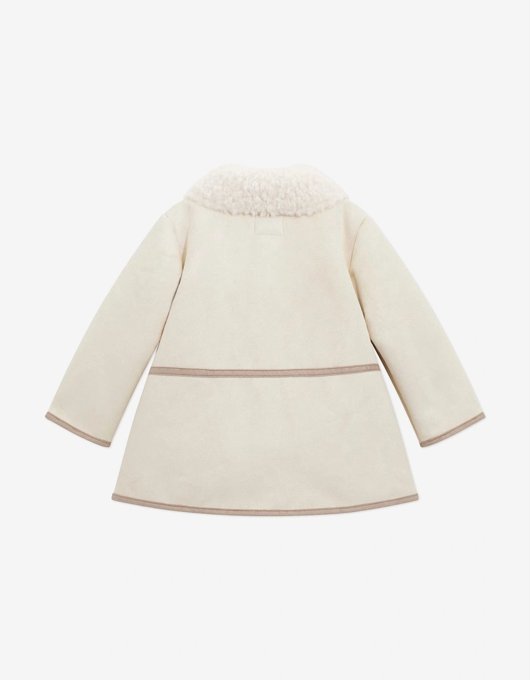 Girls Shearling Coat in Ivory