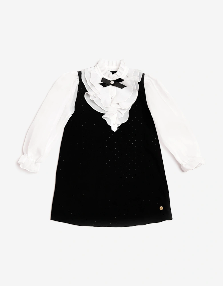 BCBGMAXAZRIA Girls 2 in 1 Tweed Dress in Black