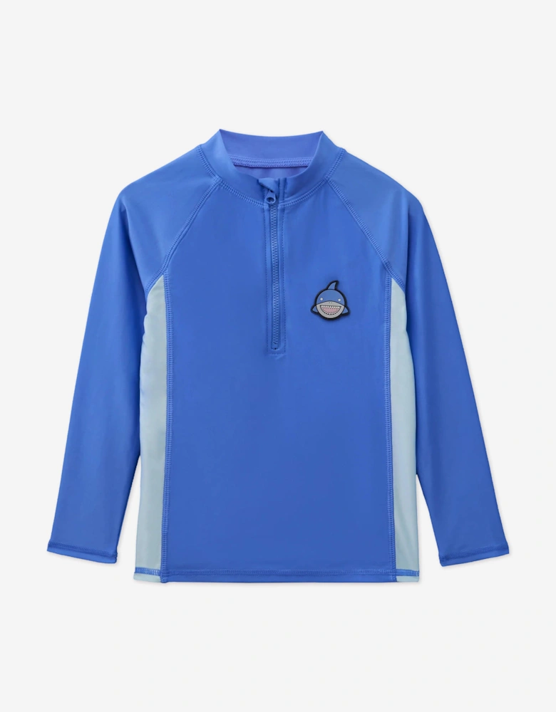 Boys Reef The Shark Sun Protective Rash Vest in Blue (UPF50+)